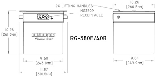 CONCORDE RG-380E/40B AIRCRAFT BATTERY - Imagem 2