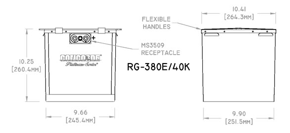 CONCORDE RG-380E/40K AIRCRAFT BATTERY - Imagem 2