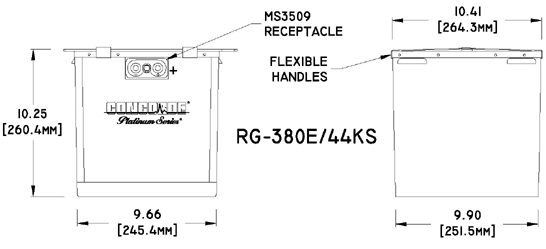 CONCORDE RG-380E/44KS AIRCRAFT BATTERY - Imagem 2