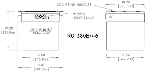 CONCORDE RG-380E/46 AIRCRAFT BATTERY - Imagem 2