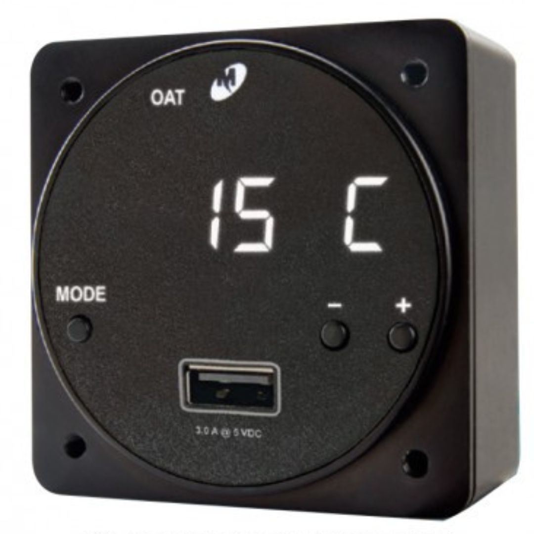 6420093-3 MID-CONTINENT CHRONOS DIGITAL CLOCK / HIGH POWER SINGLE USB-A CHARGER 15W/3A OUT