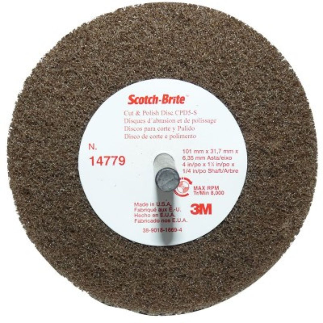 7000120710 3M™ SCOTCH-BRITE 4 INCH CUT AND POLISH DISC D5 - MEDIUM