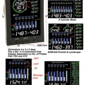J.P. INSTRUMENTS EDM-730 ENGINE MONITORING SYSTEM