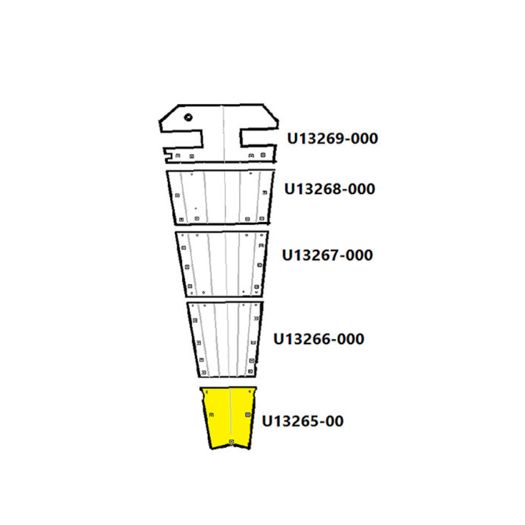 U13265-000 UNIVAIR NO. 1 ALUMINUM BELLY SKIN - FITS PIPER PA-18