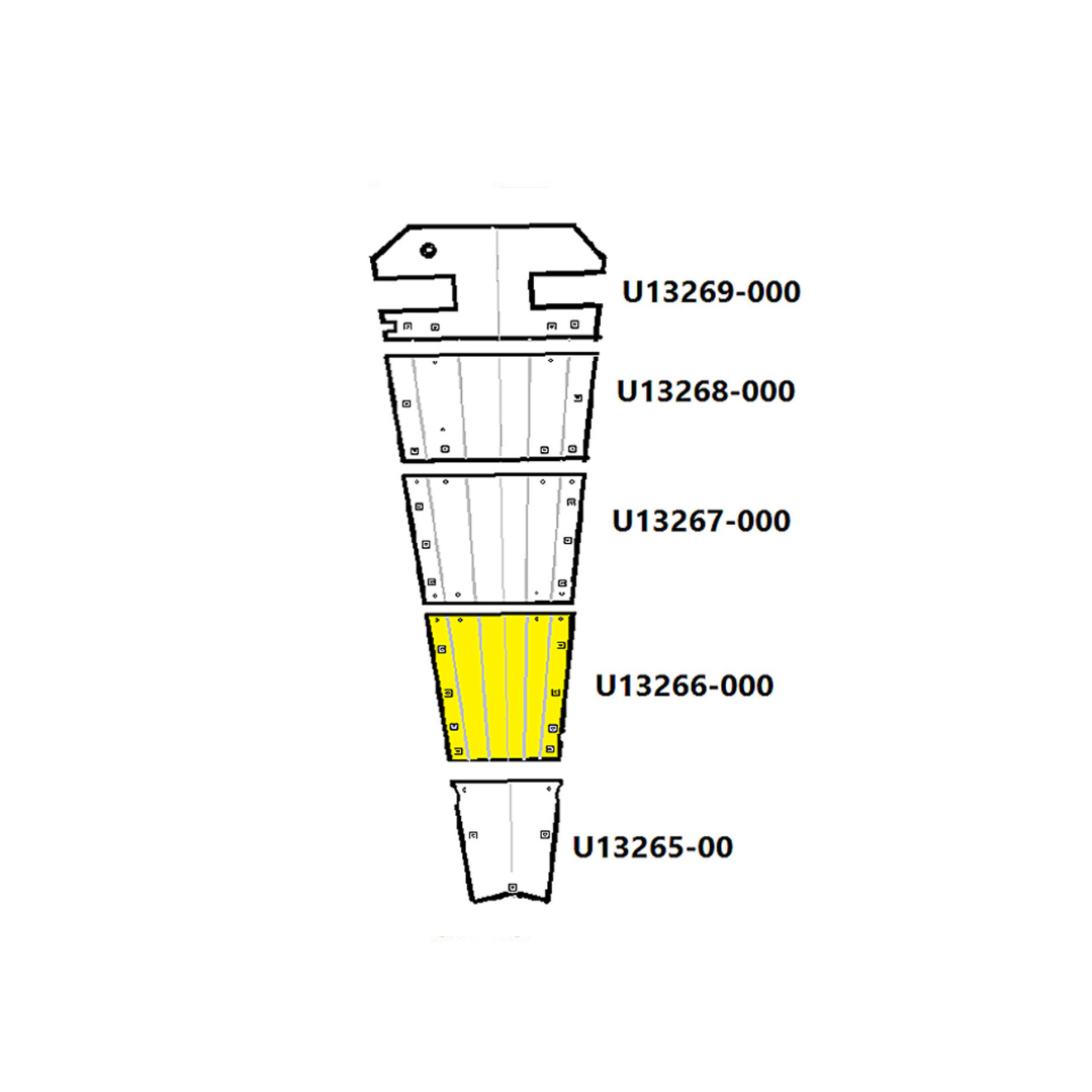 U13266-000 UNIVAIR NO. 2 ALUMINUM BELLY SKIN - FITS PIPER PA-18