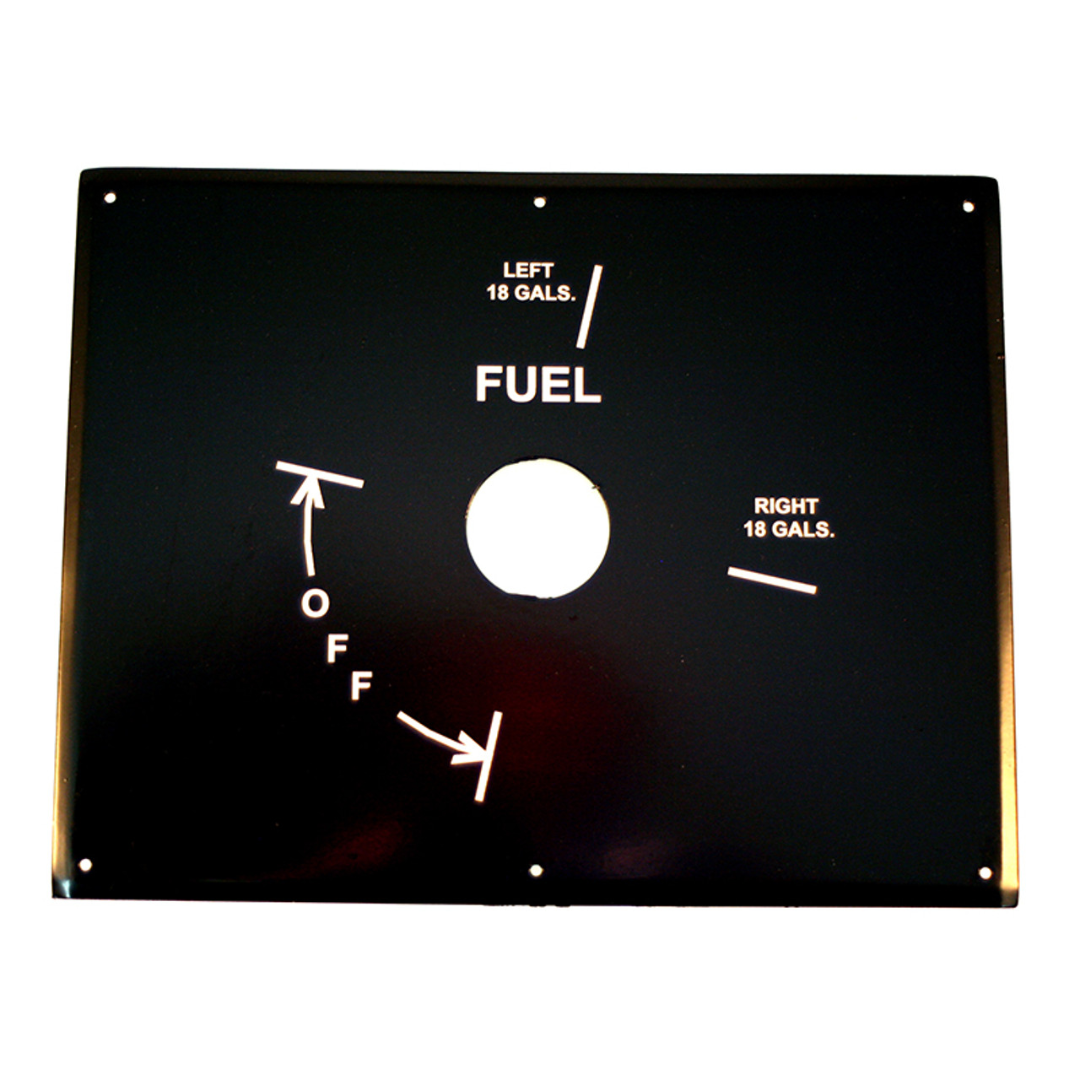 U12838-002BL UNIVAIR FUEL SELECTOR PLATE BLACK FITS PIPER