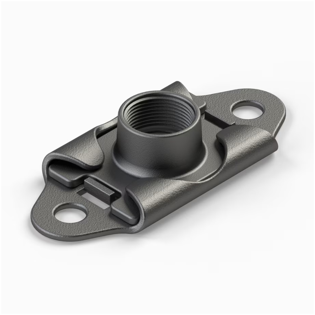 MS21059L3 Wesco Self-Locking Double Lug Floating Nut Plate, #10, 32 TPI, Steel, Cadmium-Plated